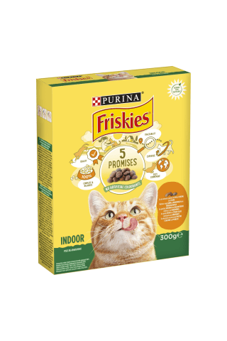 Sausas kačių ėdalas su vištiena ir pridėtomis sodo žolelėmis FRISKIES, 300 g
