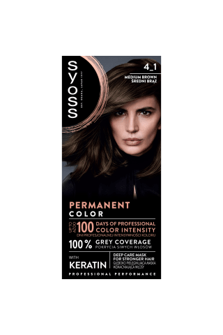 Plaukų dažai SYOSS COLOR CREAM, Nr. 4-1