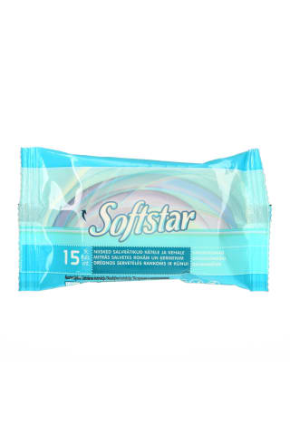 Drėgnos servetėlės SOFTSTAR, 15 vnt