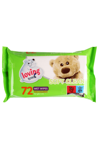 Drėgnos servetėlės vaikams LOVING TOUCH, 72 vnt