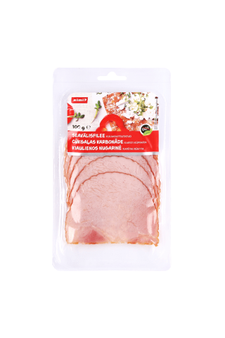 Cūkas karbonāde Rimi šķēlēs karsti kūpināta 100g