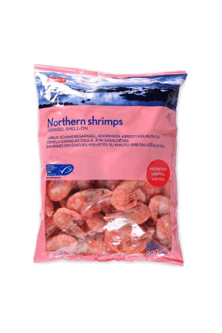 Vārītas garneles Northland ar čaulu 800g