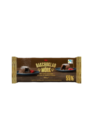 Juodasis šokoladas kepiniams ICA, 200 g