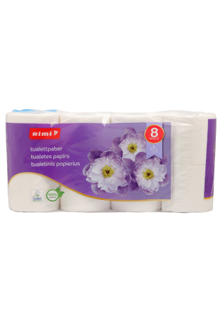 Tualetes papīrs Rimi 3 slāņi 8 ruļļi