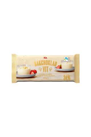 Baltasis šokoladas kepimui ICA, 100 g
