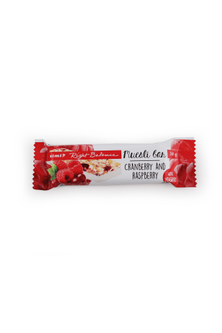 Javainių batonėlis su spanguolėmis ir avietėmis, padengtas jogurtiniu glaistu RIMI, 30 g