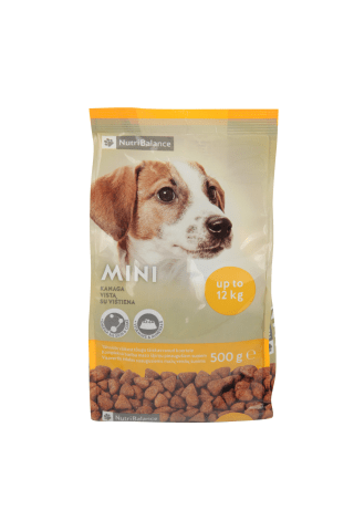 Sausas ėdalas mažų veislių šunims NUTRIBALANCE MINI, 0,5 kg