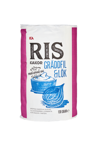Rīsu galetes ICA, ar skābā krējuma un sīpolu garšu 130g