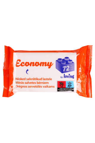 Mitrās salvetes bērniem Loving Touch Economy, 72 gab.