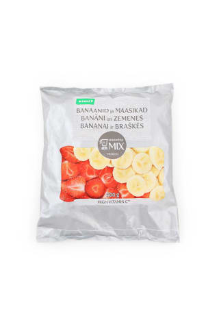 Bananai ir braškės greitai užšaldyta 500G