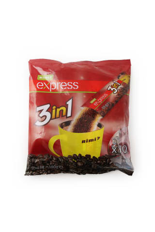 Šķīstošās kafijas dzēriens Rimi 3in1 180g