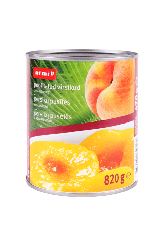 Persiku pusītes Rimi vieglā sīrupā 820g/470g