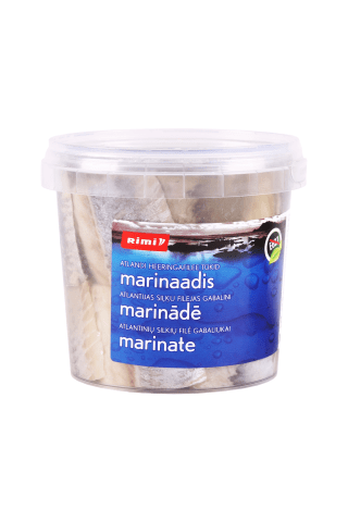 Atlantijas siļķu filejas gabaliņi marinādē Rimi, 346g