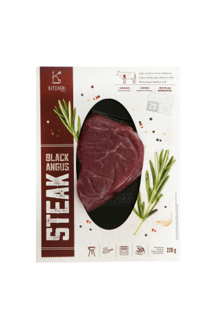 Brandintas jautienos anguso mentės didkepsnis BLACK angus STEAK, KITCHEN ME, 220 g