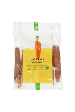Ekologiškos fasuotos plautos morkos, 1kg
