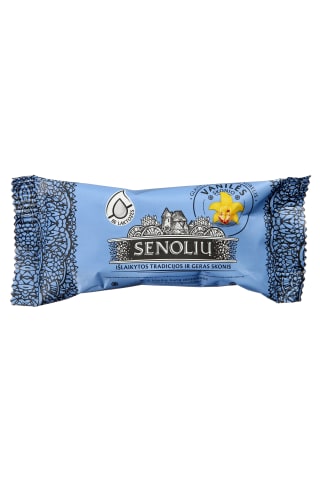 Glaistytas vanilės skonio varškės sūrelis be laktozės SENOLIŲ, 16% riebumo, 43 g