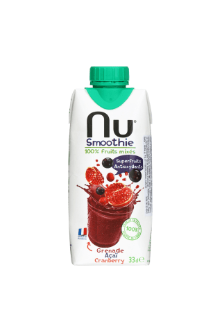 Mėlynių, aviečių, vaisių kokteilis NU, 330 ml