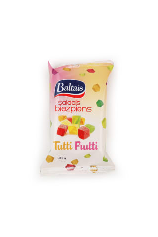 Saldais biezpiens Baltais Tuttifrutti 100g