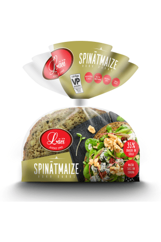 Rudzu graudu - sēklu maize Lāči ar spinātiem 250g