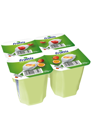 Fruttis jogurts persiks, marakuja, zemene 0,4% 125g