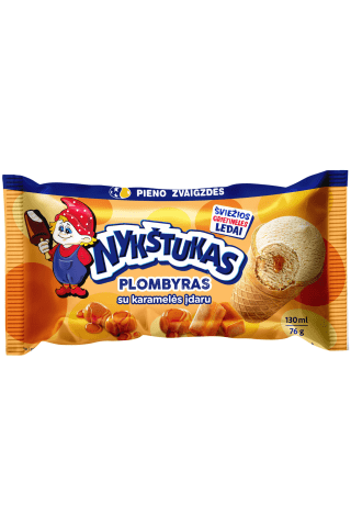 Karamelinis plombyras su karamelės įdaru vafliniame puodelyje NYKŠTUKAS, 130 ml / 76 g